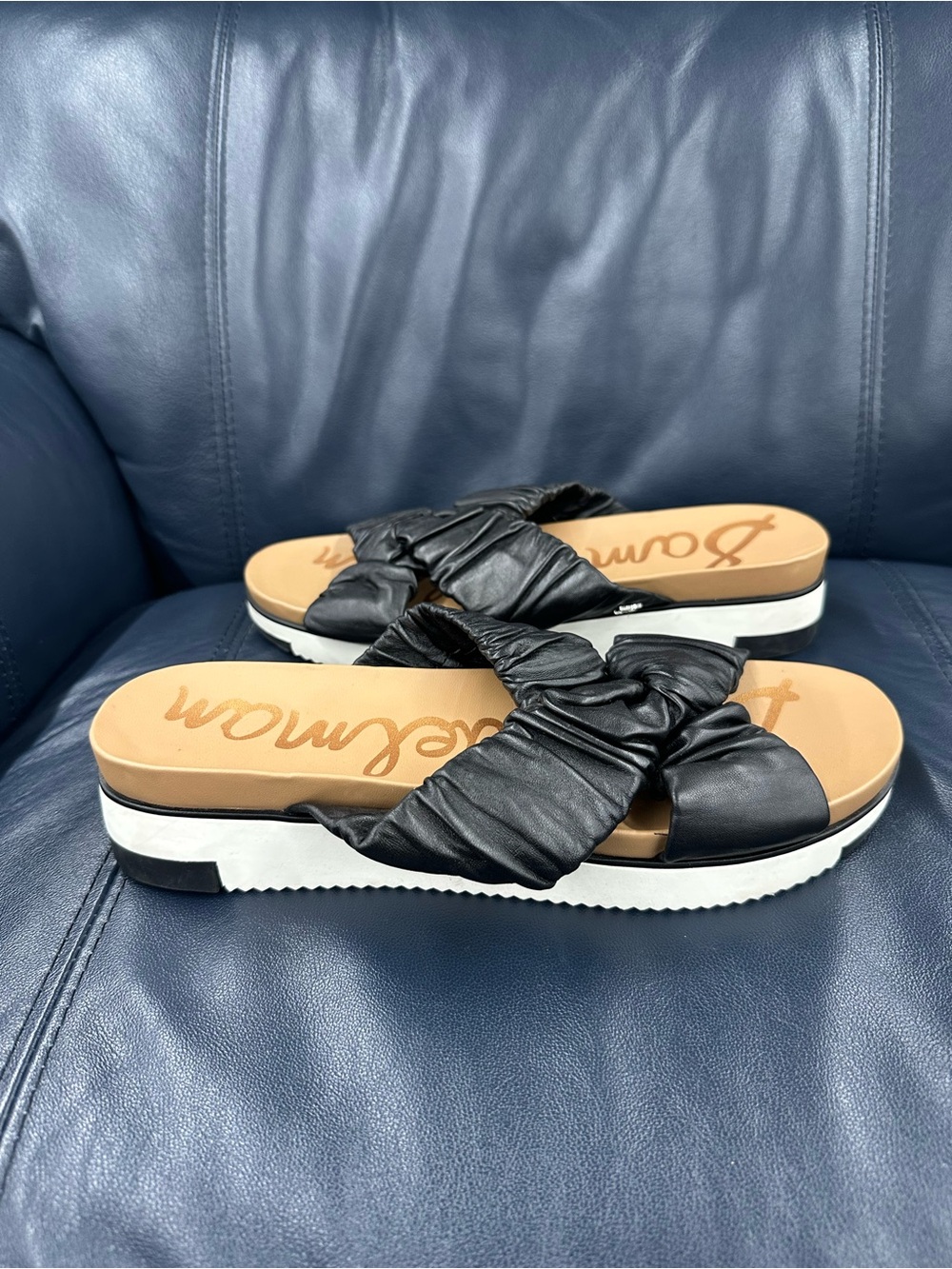 Sam Edelman Black Slide Sandals with Knotted Straps size 9 women’s